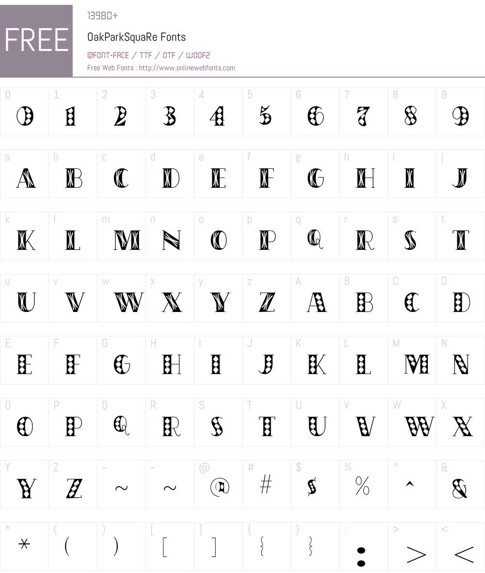 OakParkSquaRe Font Screenshots