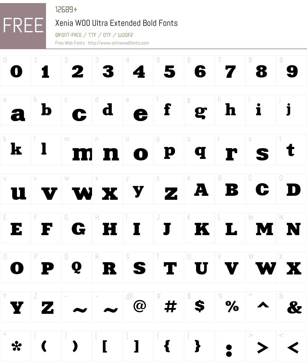 XeniaW00-UltraExtendedBold Font Screenshots