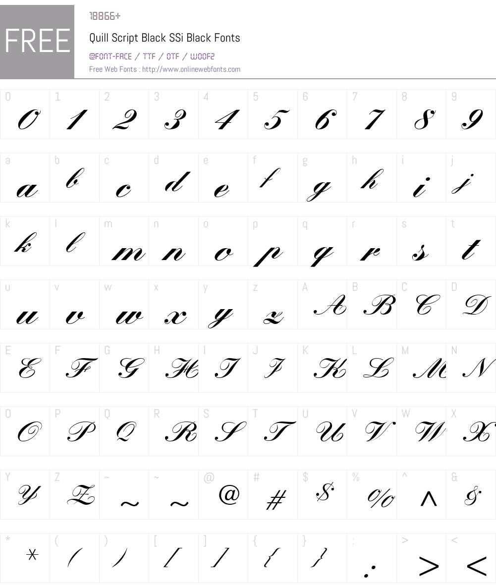 Quill Script Black SSi Font Screenshots