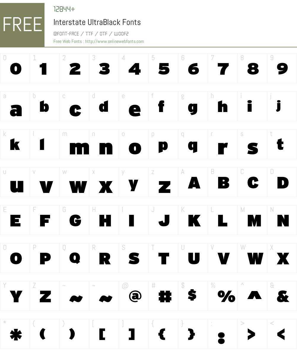 Interstate Font Screenshots