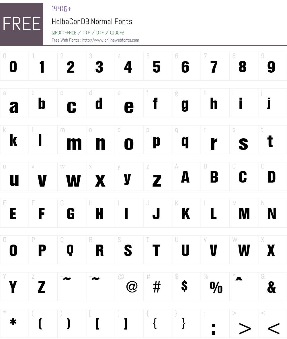 HelbaConDB Font Screenshots