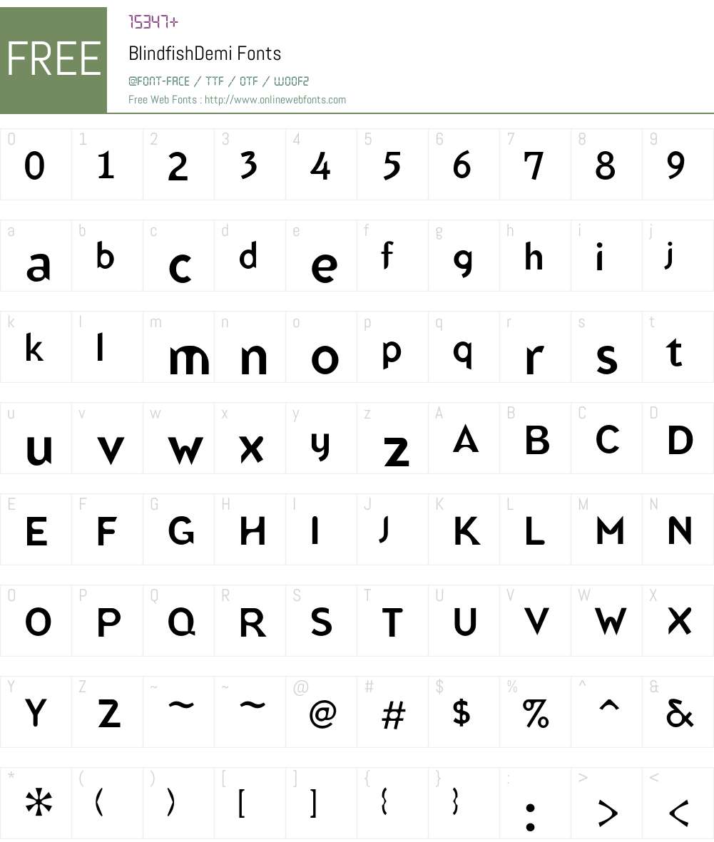 Blindfish Font Screenshots