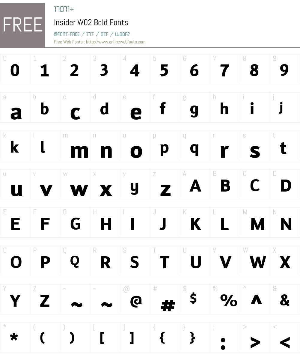 Insider Font Screenshots