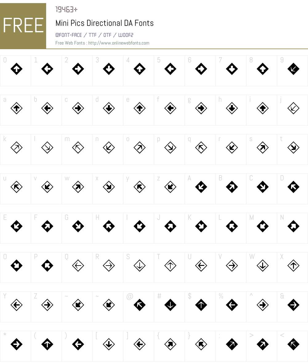 Mini Pics Font Screenshots
