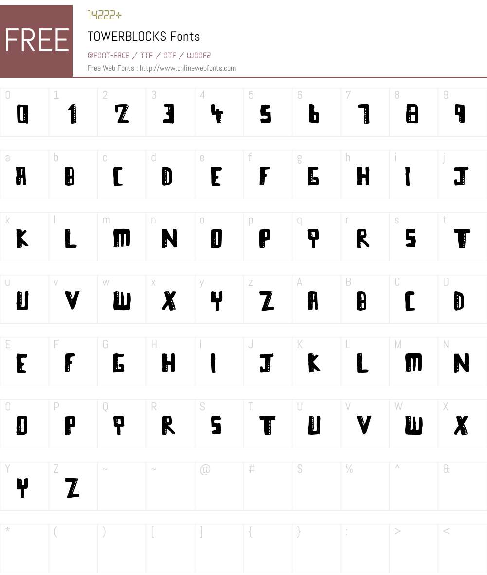 TOWERBLOCKS Font Screenshots