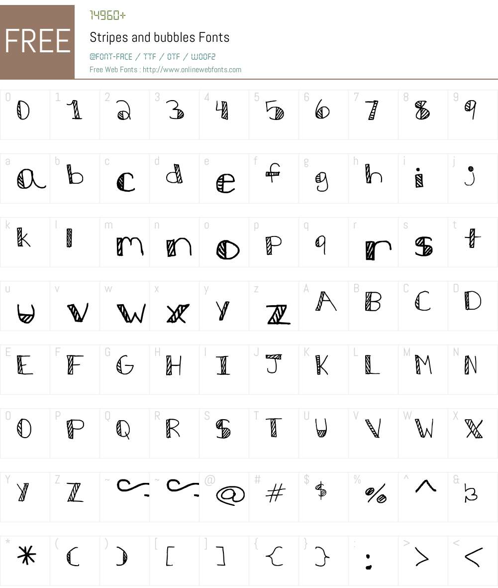 Stripes and bubbles Font Screenshots