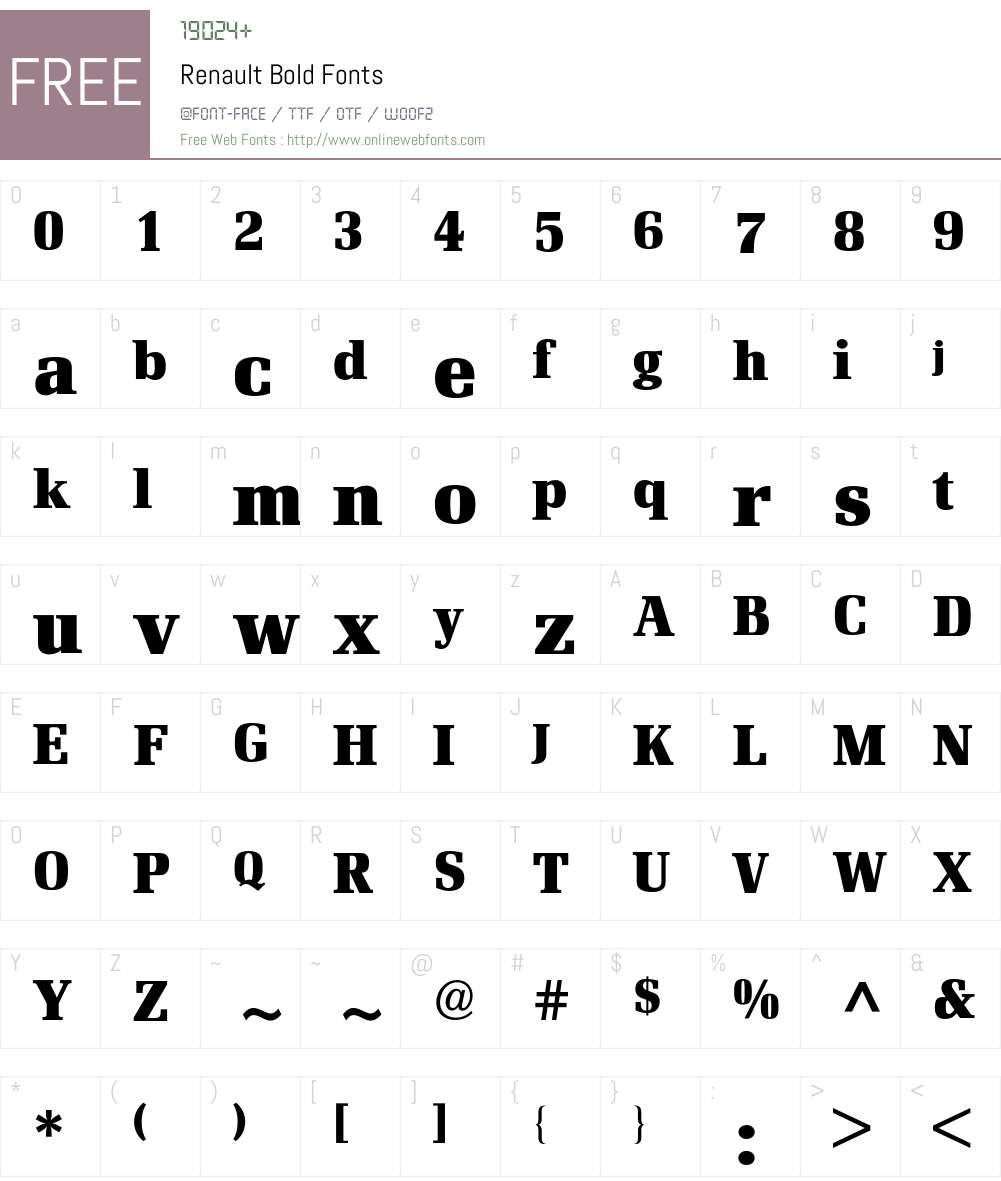 Renault BQ Font Screenshots