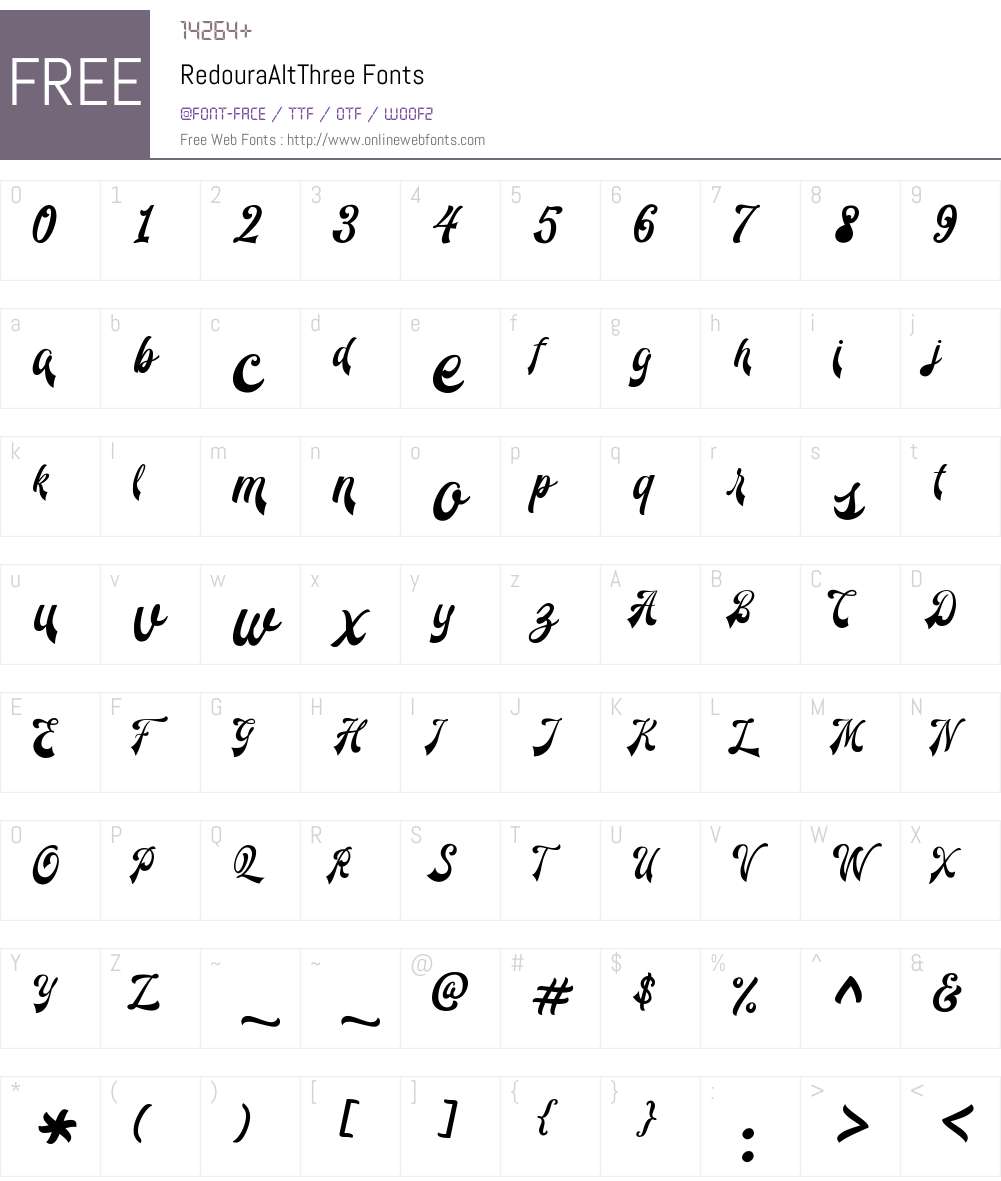 Redoura Alt Three 1.000 Fonts Free Download - OnlineWebFonts.COM