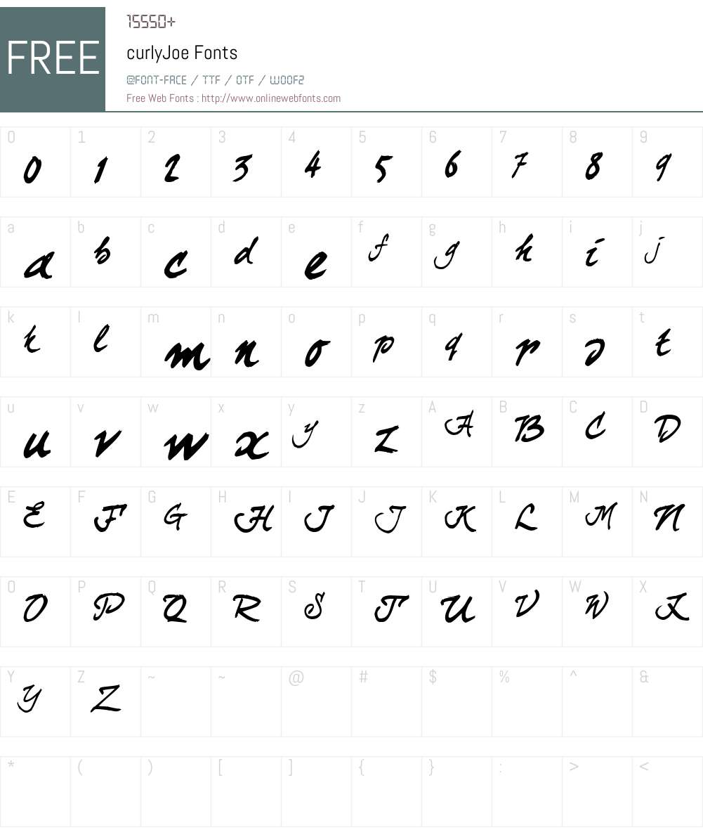 curlyJoe Font Screenshots