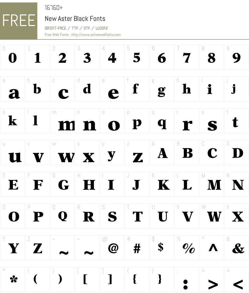 NewAster Font Screenshots