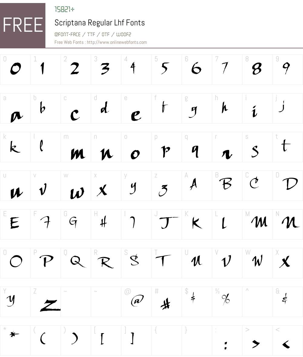 Scriptana Regular Lhf Font Screenshots