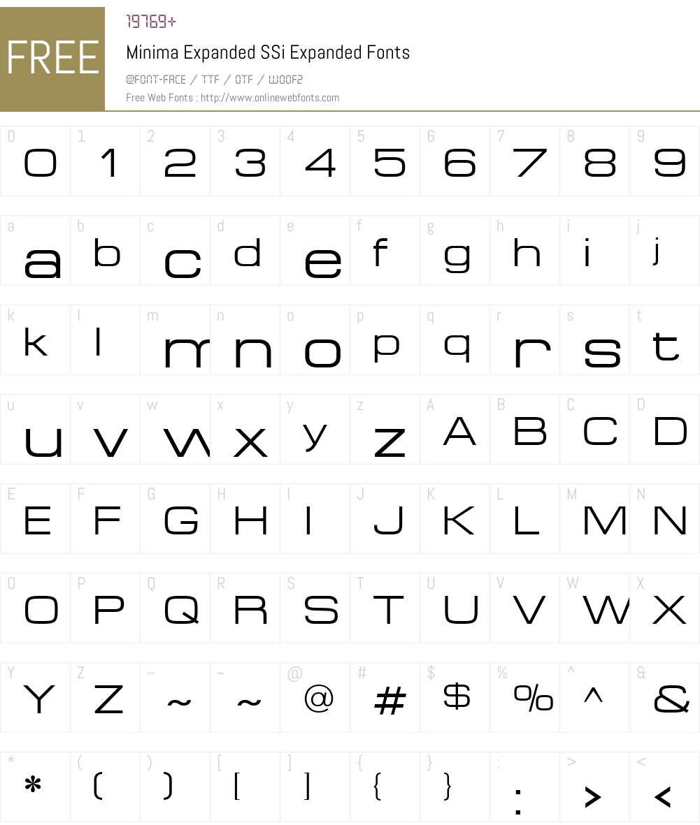 Minima Expanded SSi Font Screenshots