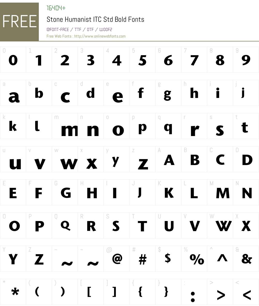 Stone Humanist ITC Std Font Screenshots