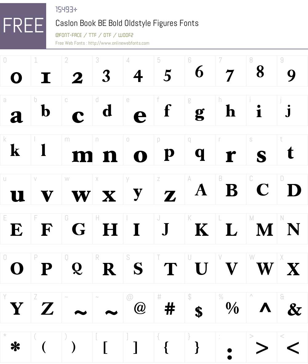 Caslon Book BE Font Screenshots