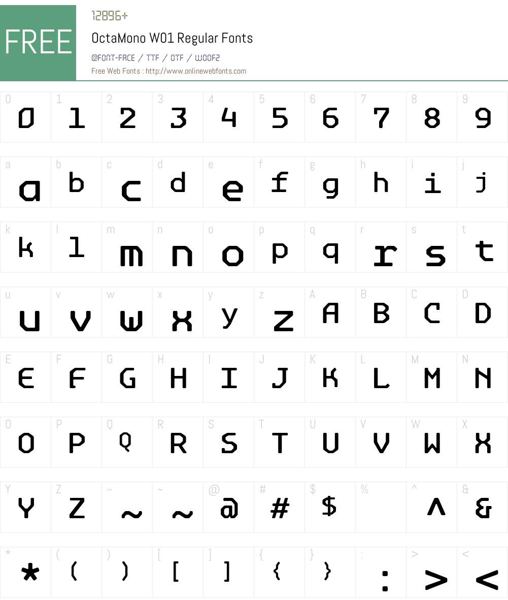 OctaMonoW01-Regular Font Screenshots