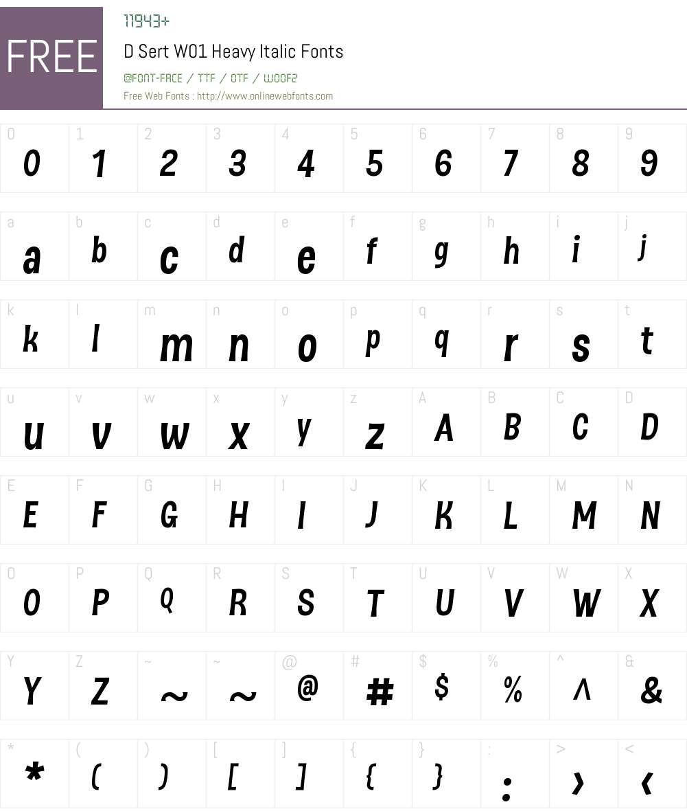 DSertW01-HeavyItalic Font Screenshots