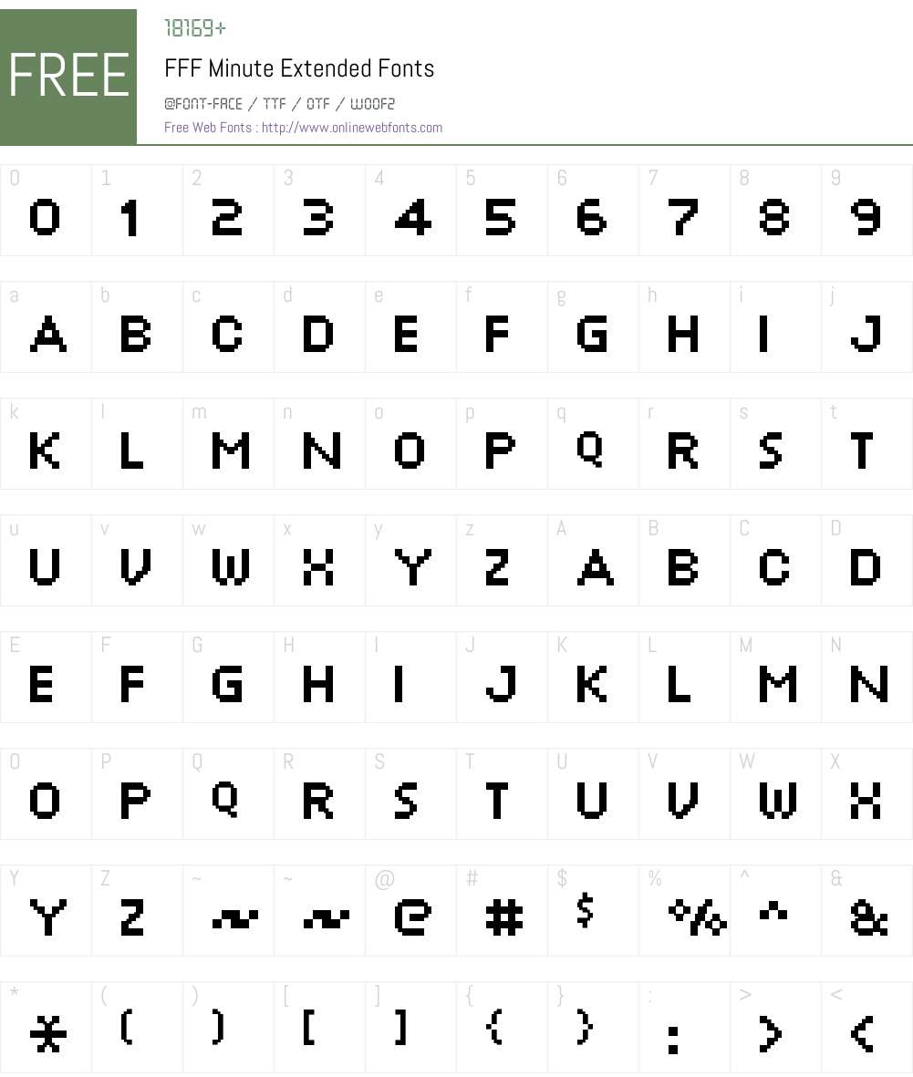 FFF Minute Extended Font Screenshots