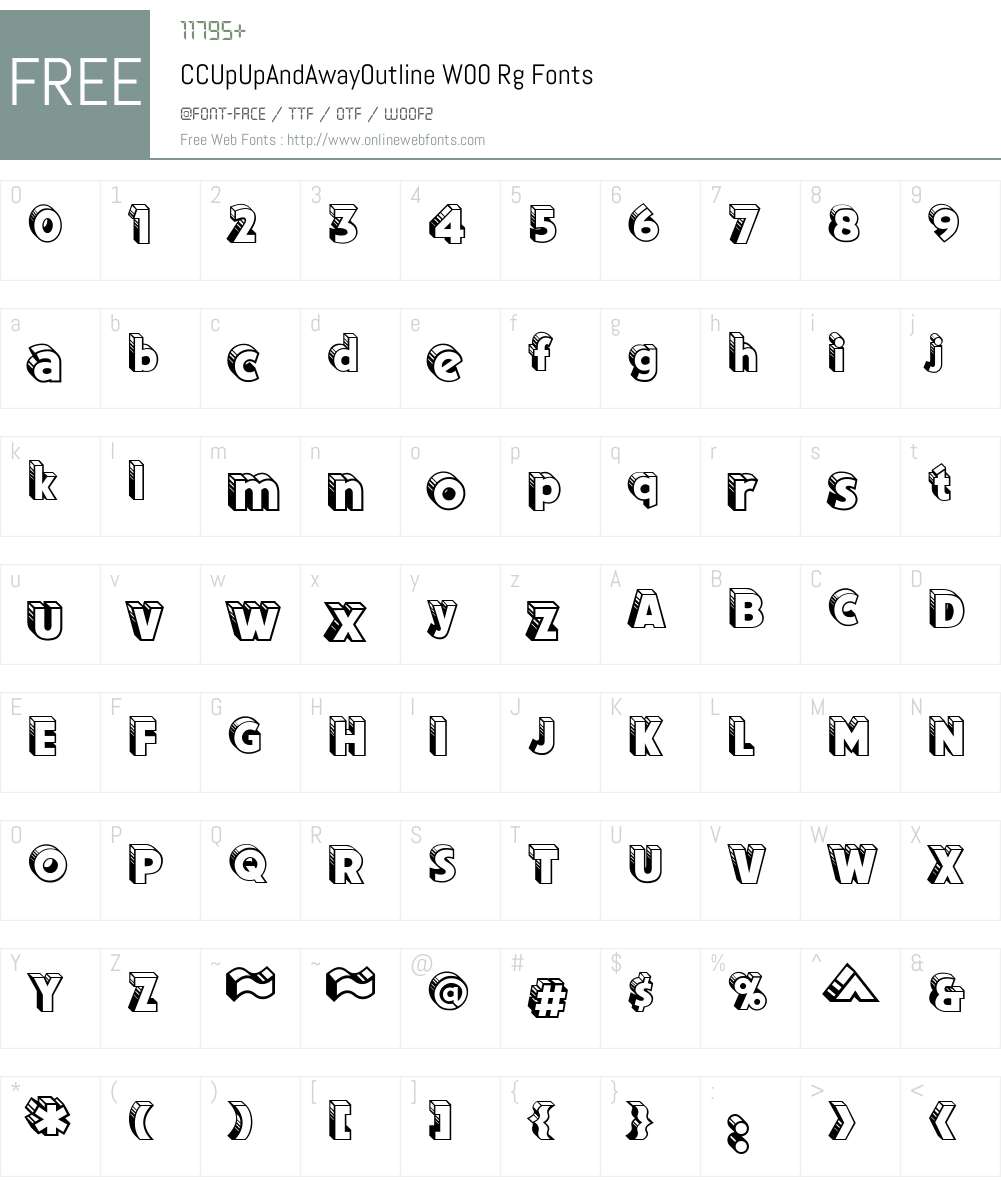 CCUpUpAndAwayOutlineW00-Rg Font Screenshots