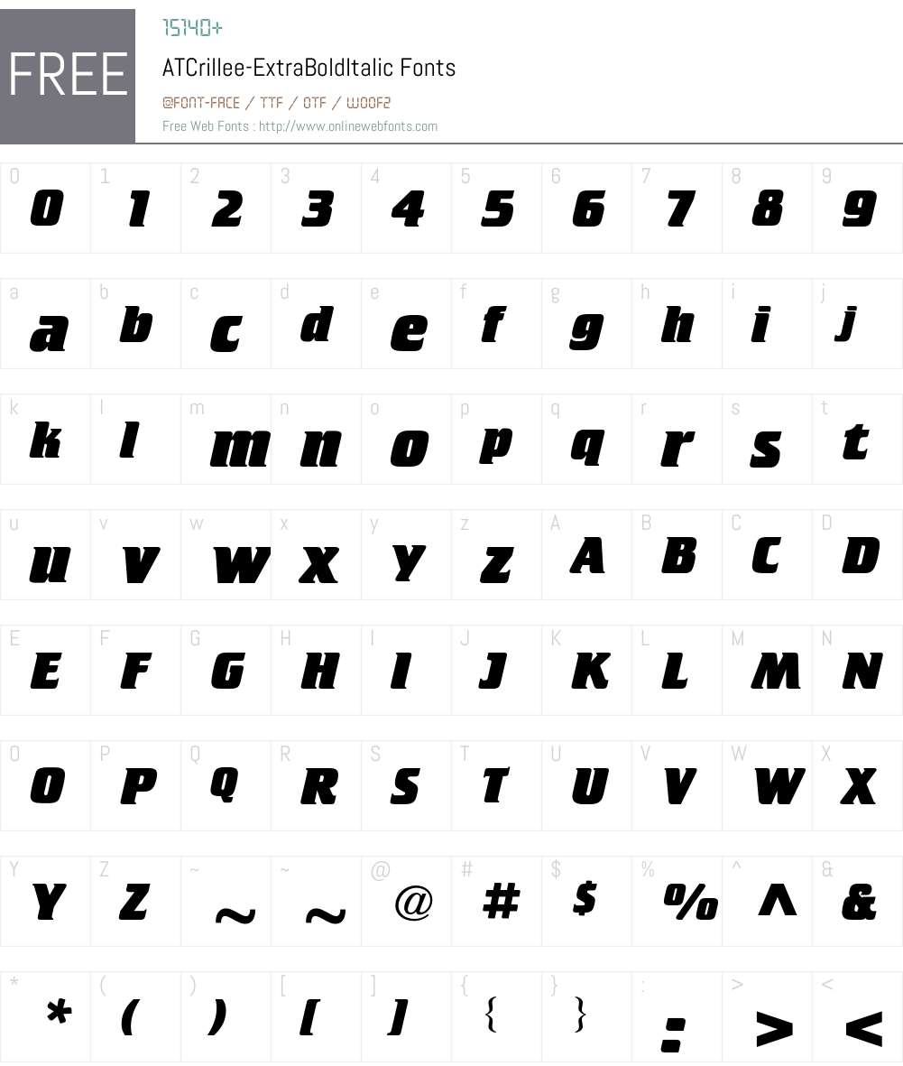 ATCrillee Font Screenshots