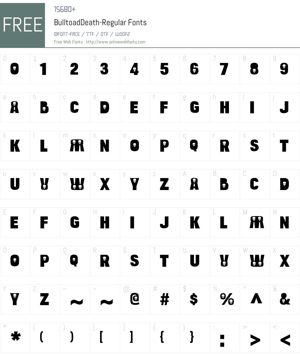 Bulltoad Death Font Screenshots