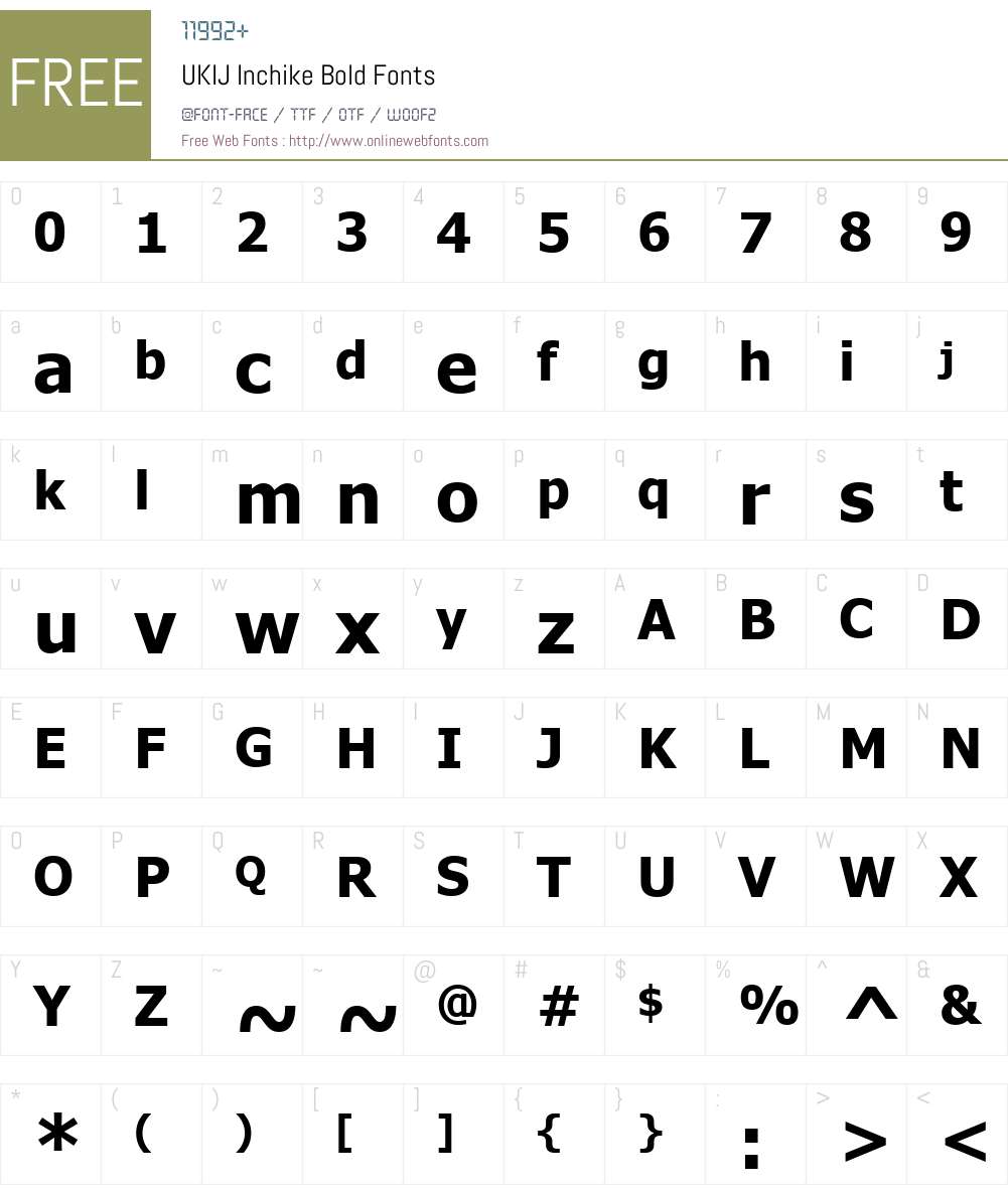 UKIJ Inchike Font Screenshots