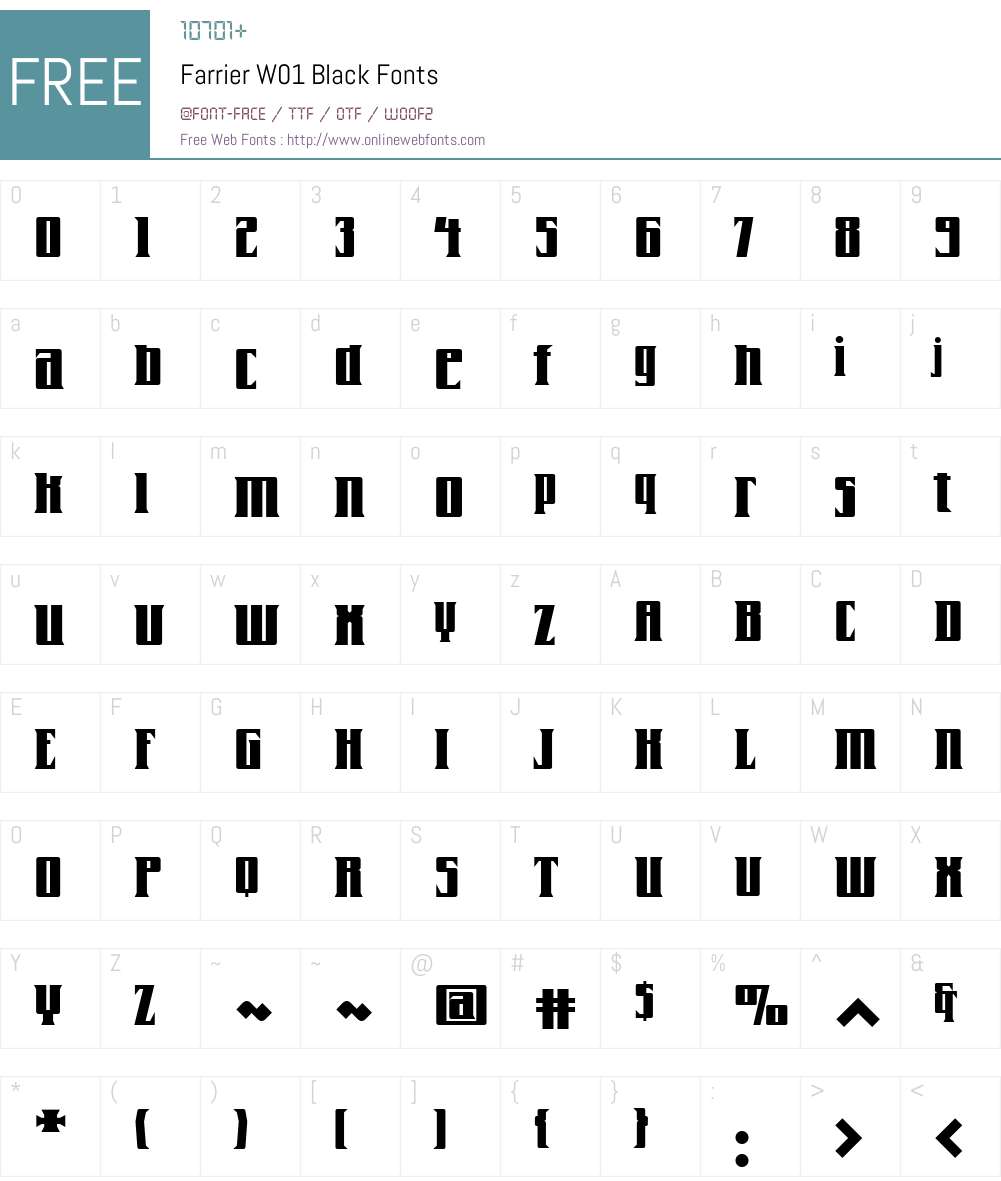 FarrierW01-Black Font Screenshots