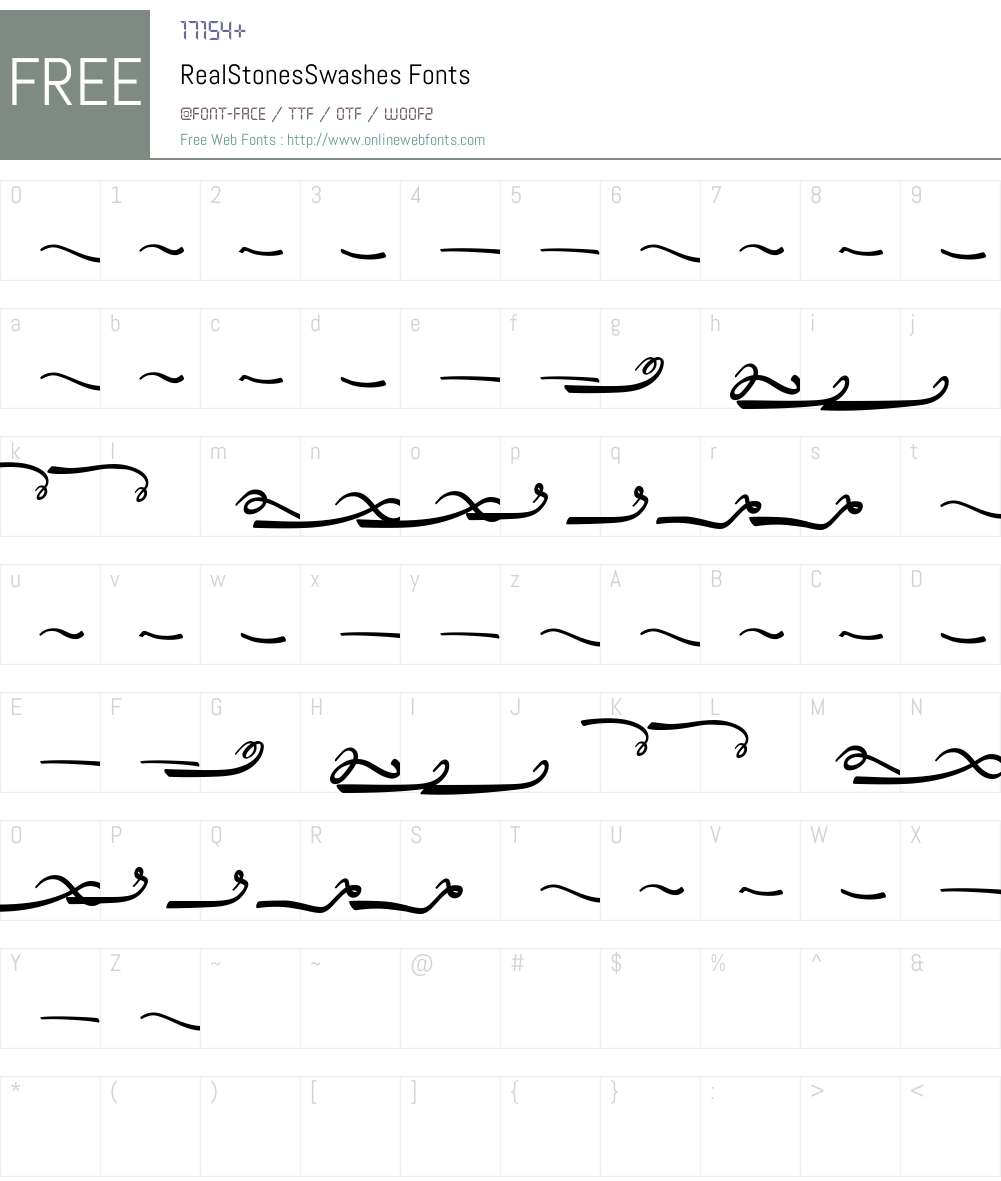 Real Stones Swashes Font Screenshots