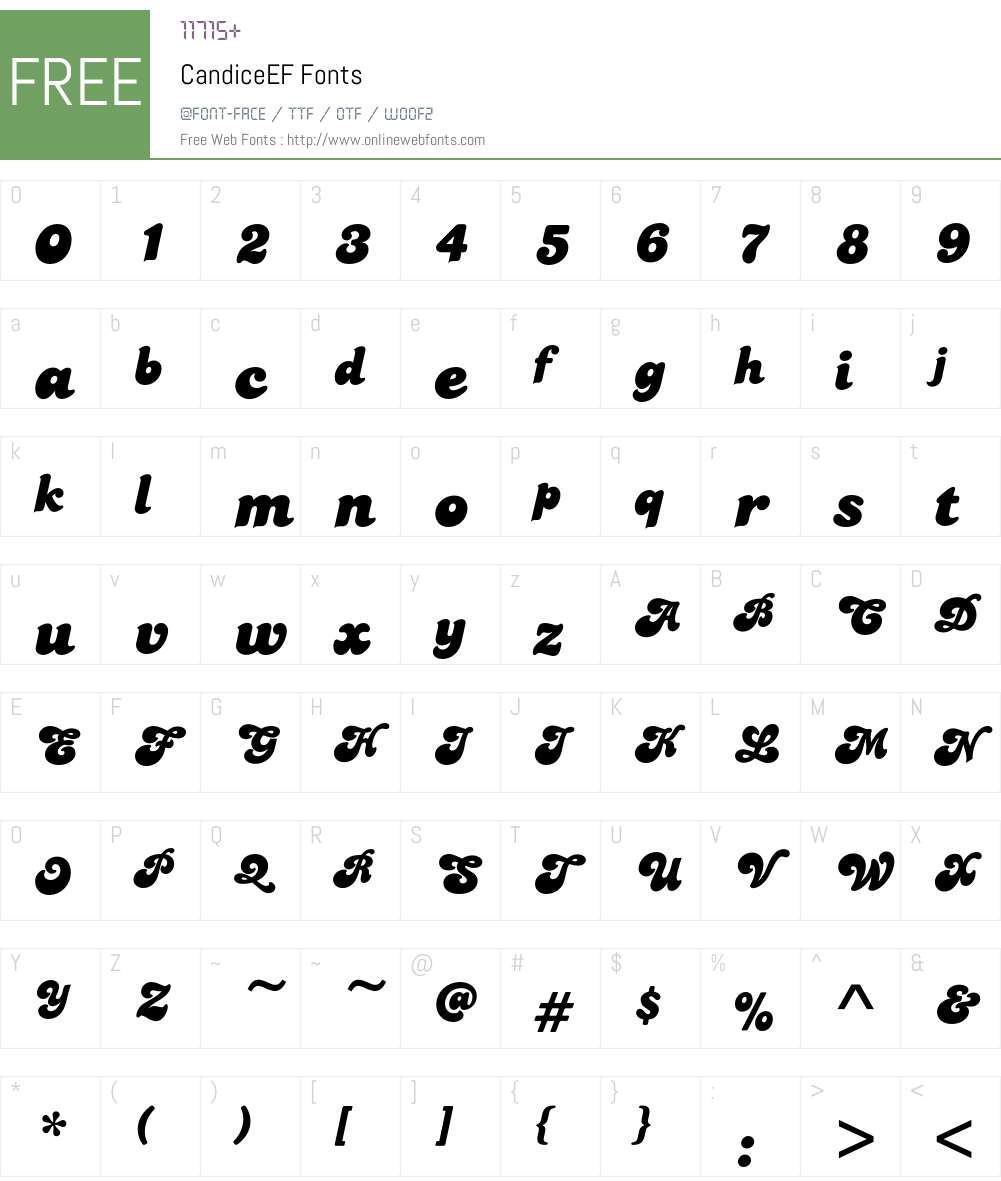 CandiceEF Font Screenshots
