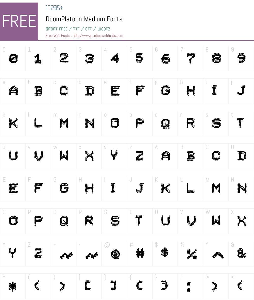DoomPlatoon Font Screenshots