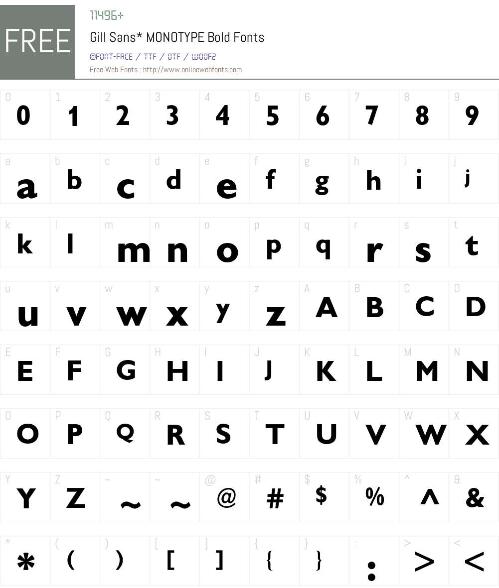 Gill Sans BQ Font Screenshots