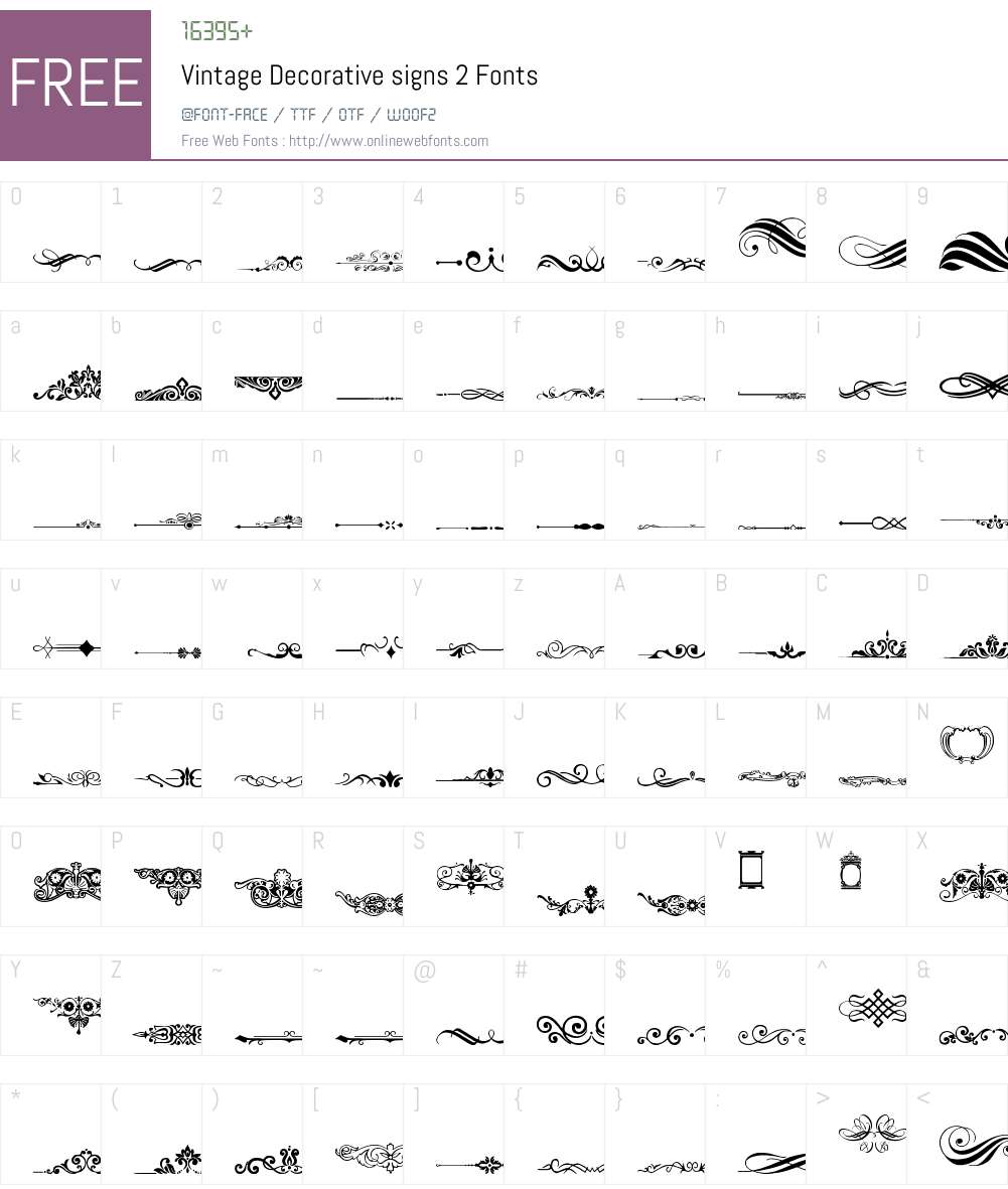 Vintage Decorative signs 2 Font Screenshots