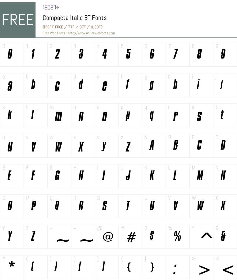 Compacta BT Font Screenshots