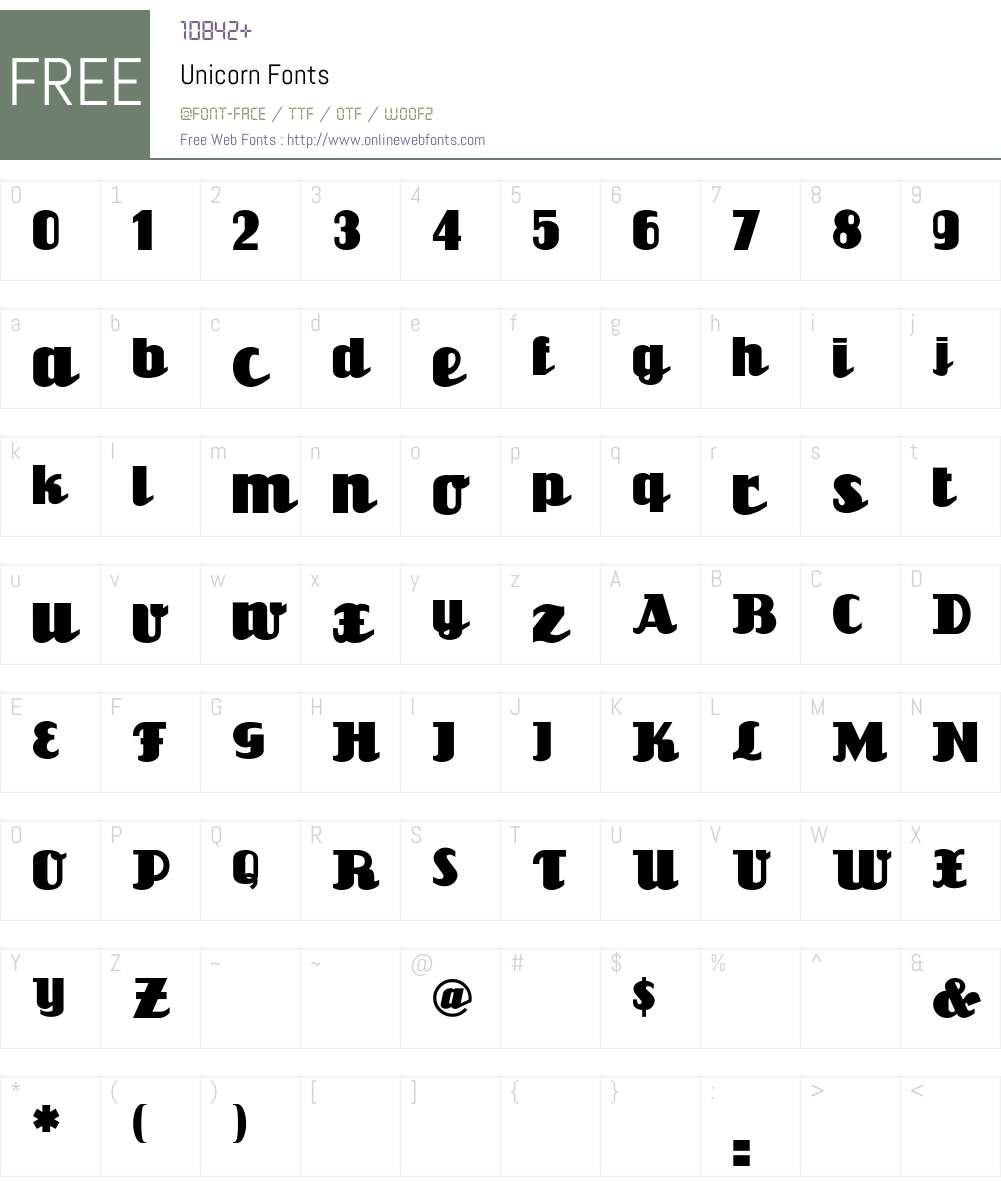Unicorn Font Screenshots