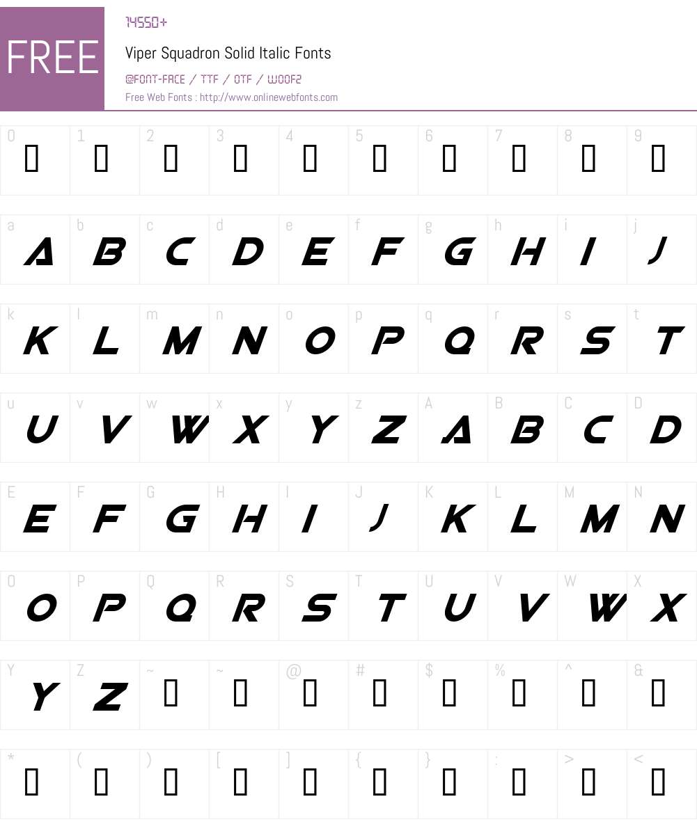 Viper Squadron Solid Font Screenshots