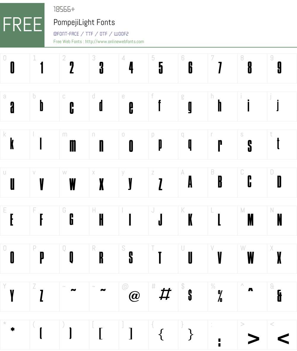 PompejiLight Font Screenshots