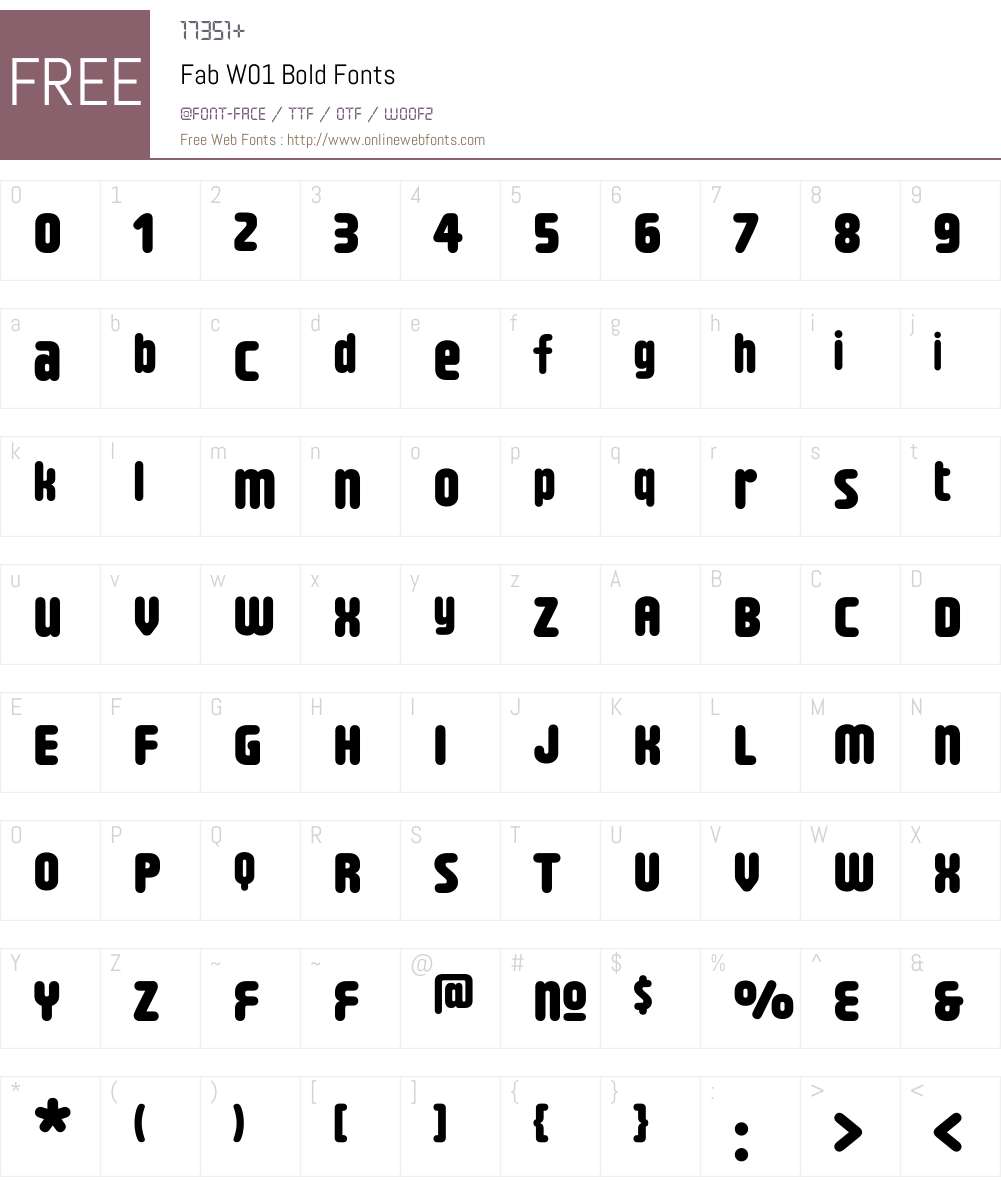 FabW01-Bold Font Screenshots