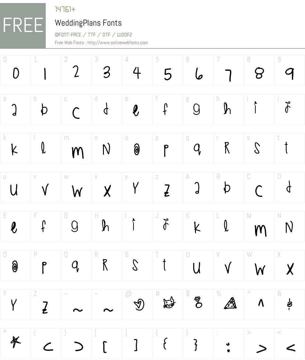 WeddingPlans Font Screenshots