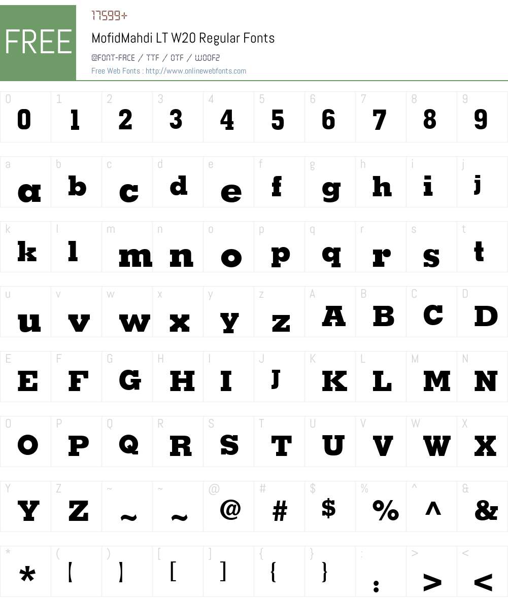 MofidMahdiLTW20-Regular Font Screenshots