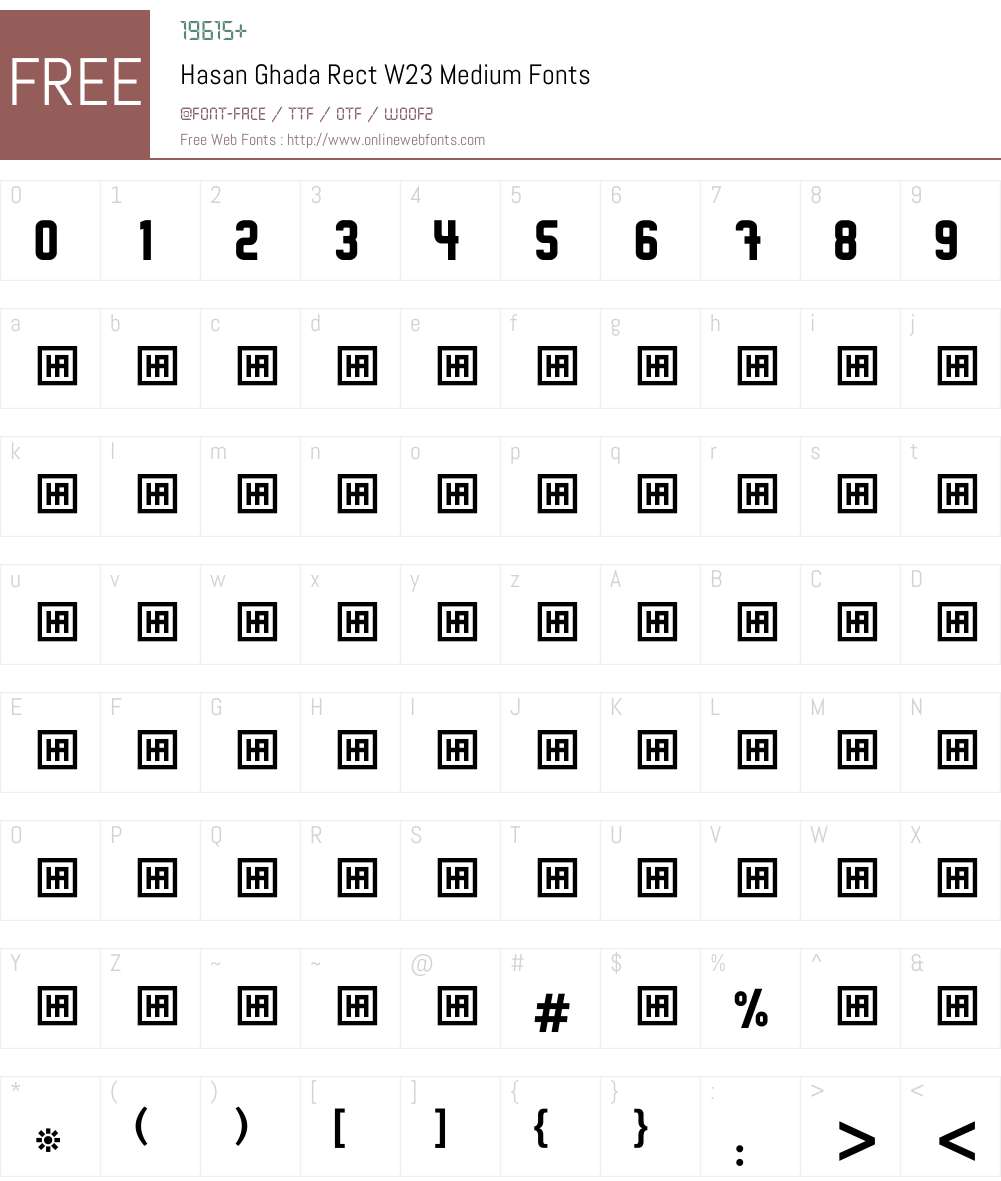 Hasan Ghada Rectangle Font Screenshots