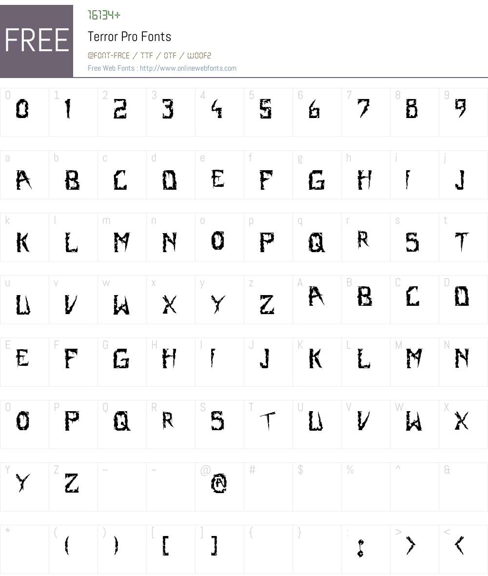 Terror Pro Font Screenshots