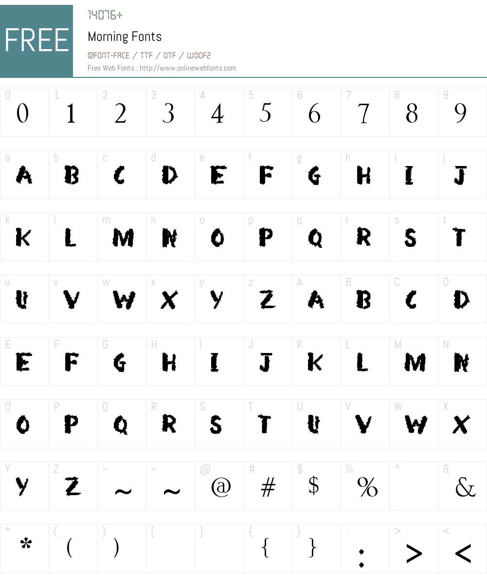Morning Font Screenshots