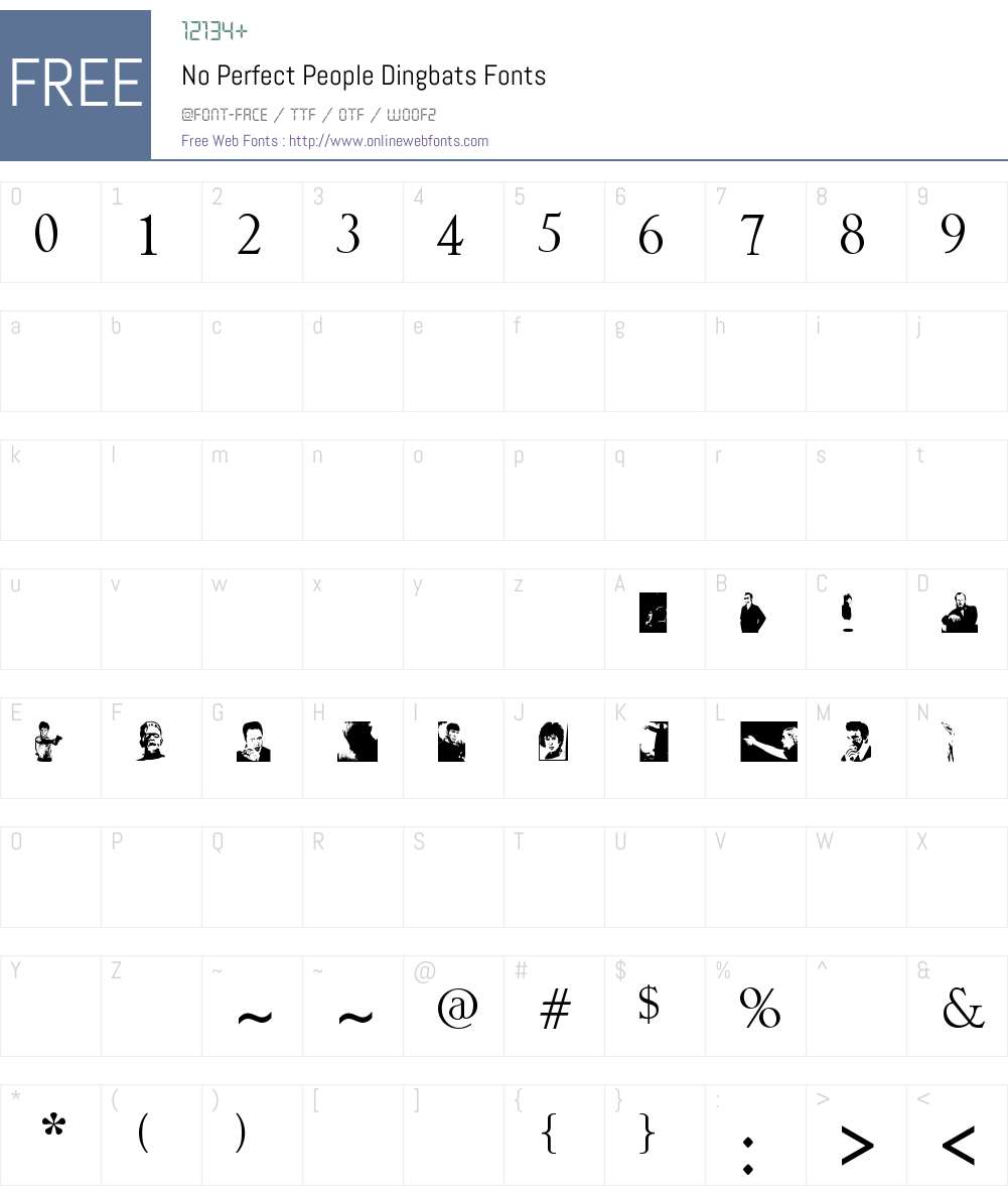 No Perfect People Dingbats Font Screenshots