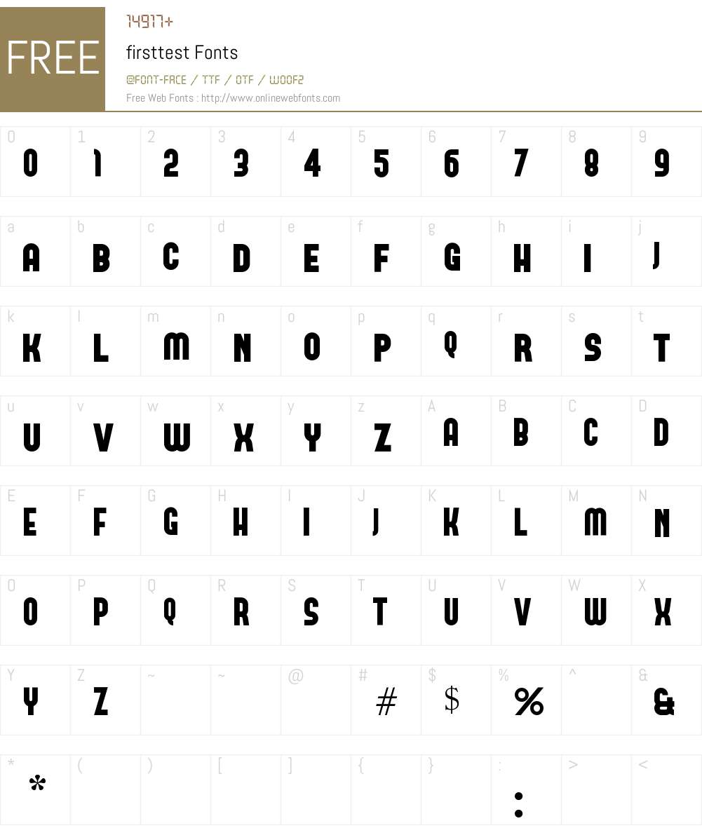firsttest Font Screenshots