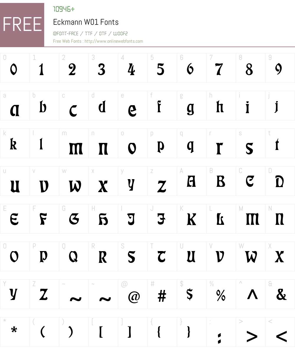 EckmannW01 Font Screenshots