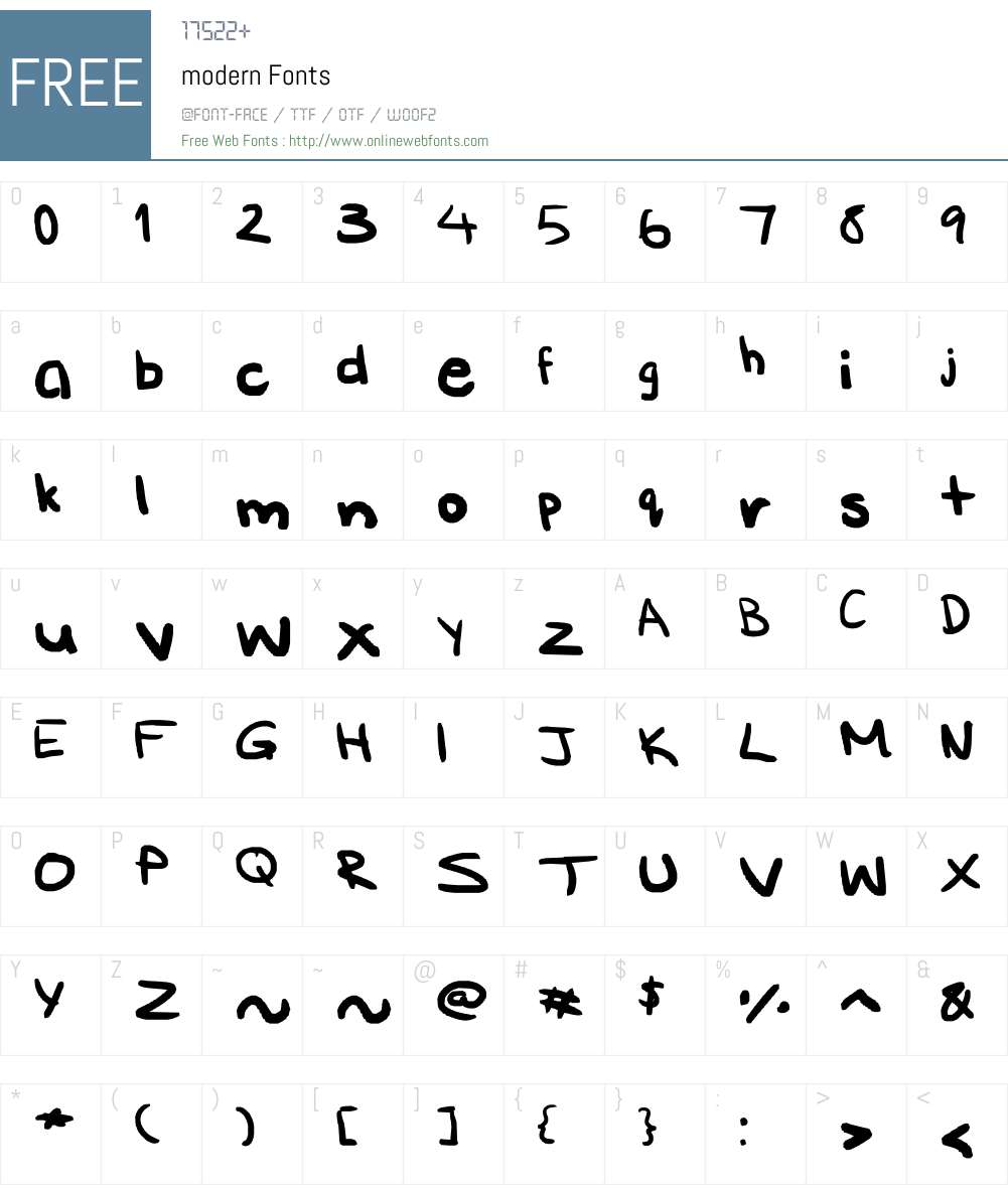 modern Font Screenshots