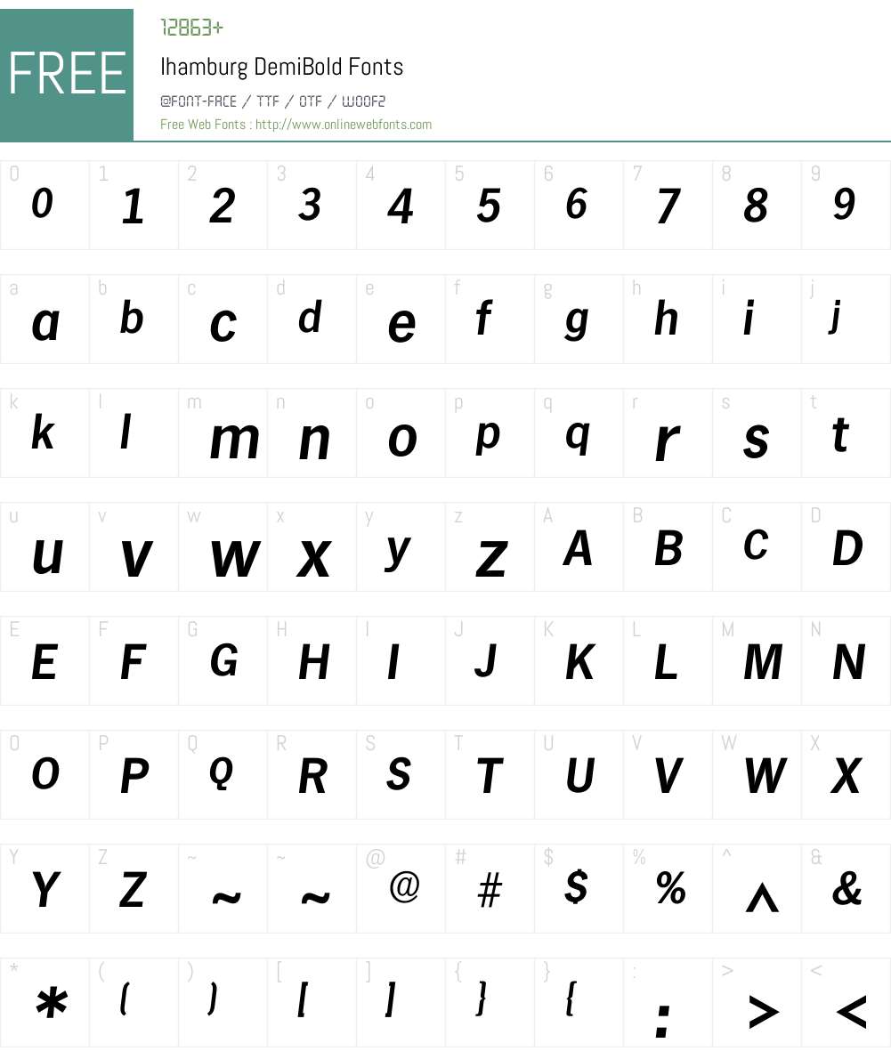 Ihamburg Font Screenshots
