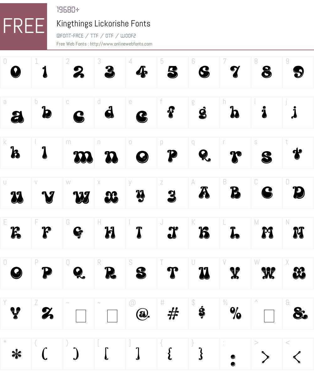 Kingthings Lickorishe Font Screenshots