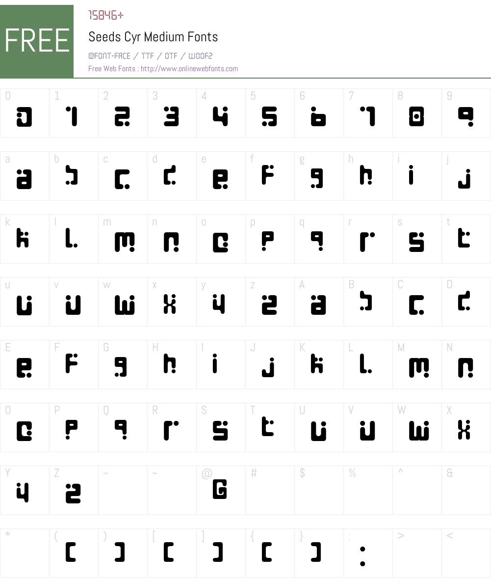 Seeds Cyr Font Screenshots