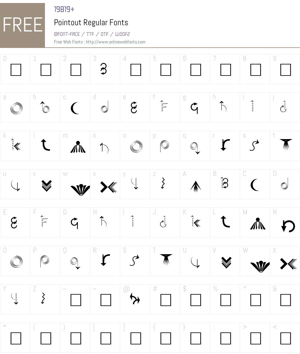 Pointout Font Screenshots