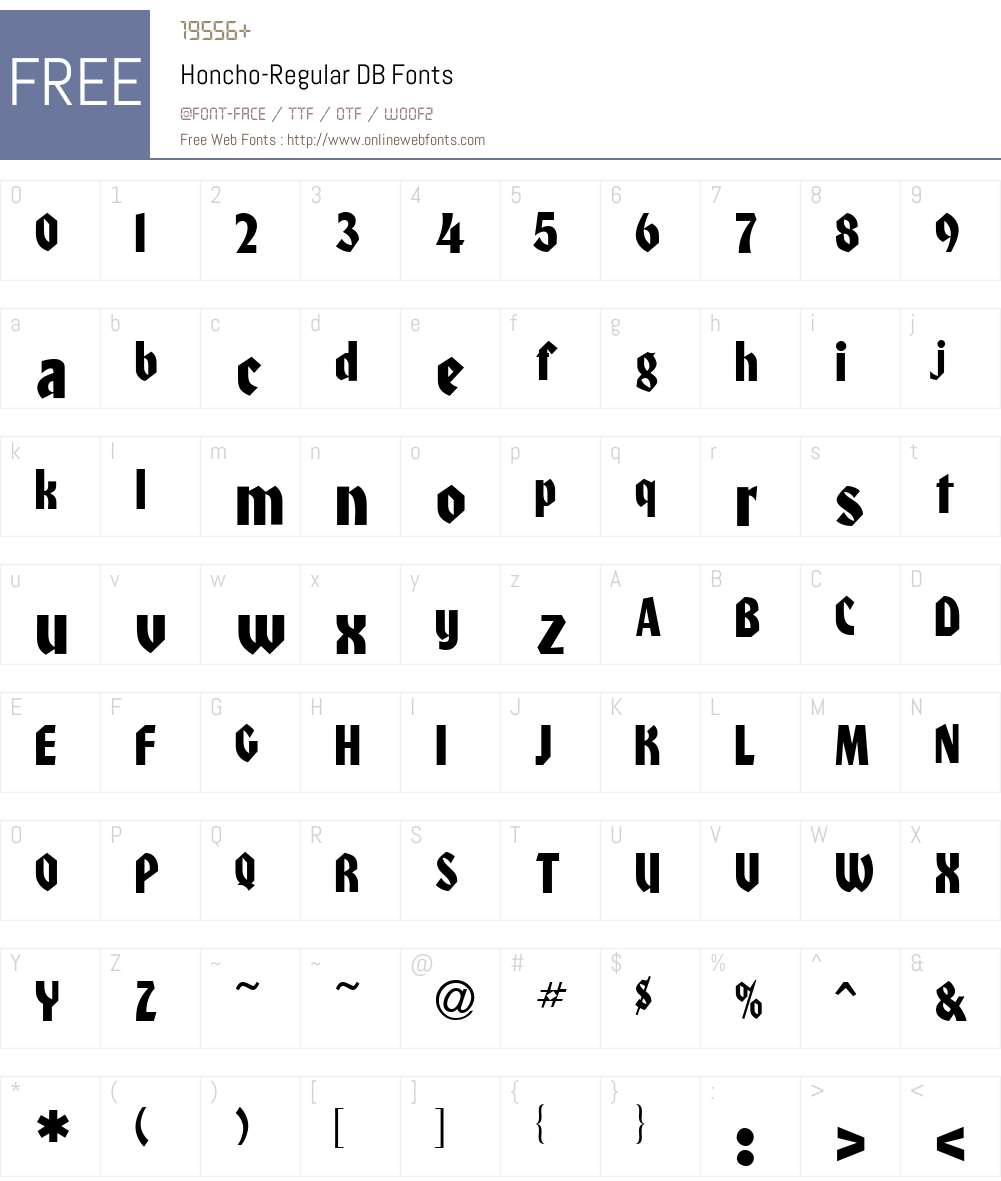 Honcho DB Font Screenshots